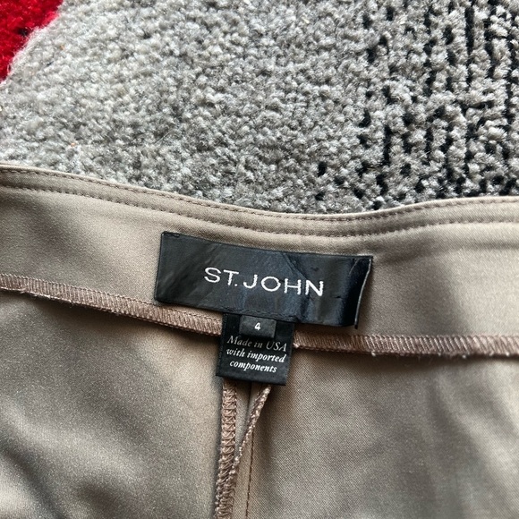 St. John Olive Slim Fit Nylon Blend Pull On Pants - Picture 3 of 5